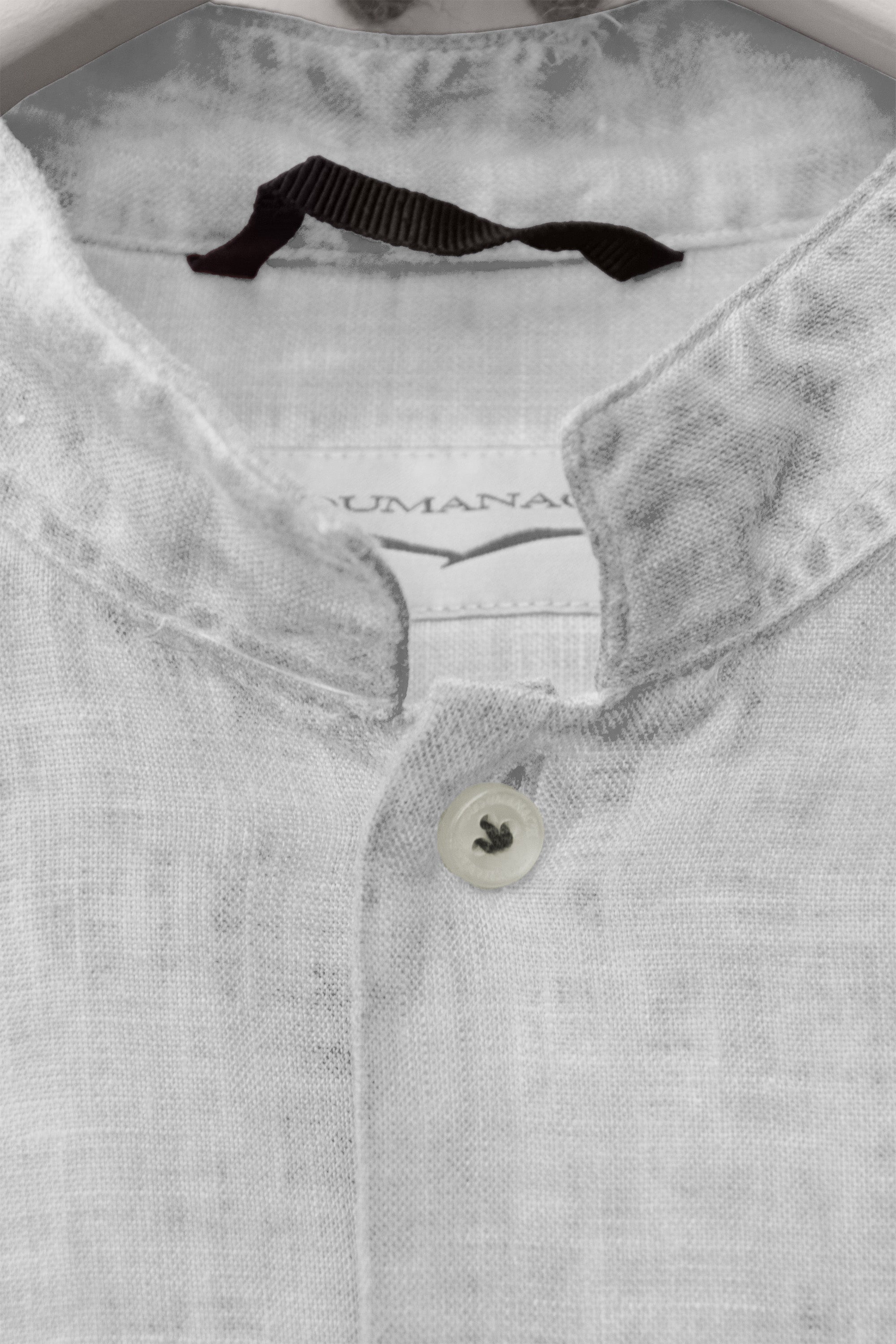 Camicia Lino Collo Coreana - Marmo