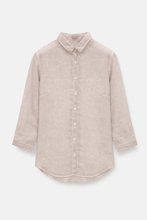 Camicia Slim Lino Manica 3/4 - Canapa