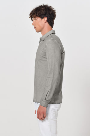 Cotton Pique Shirt - Dolphin