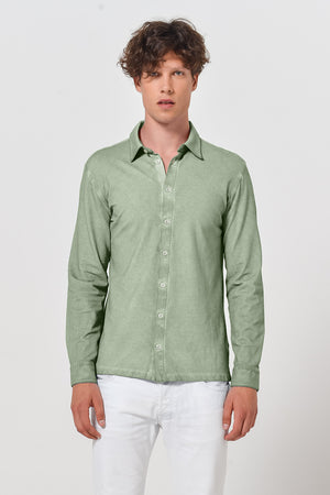 Cotton Pique Shirt - Palm