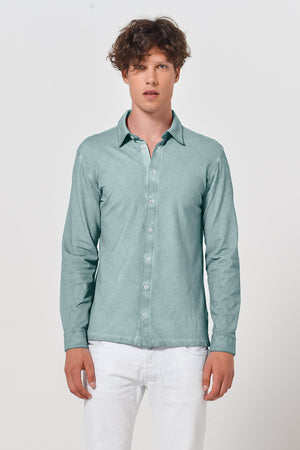 Cotton Pique Shirt - Shark