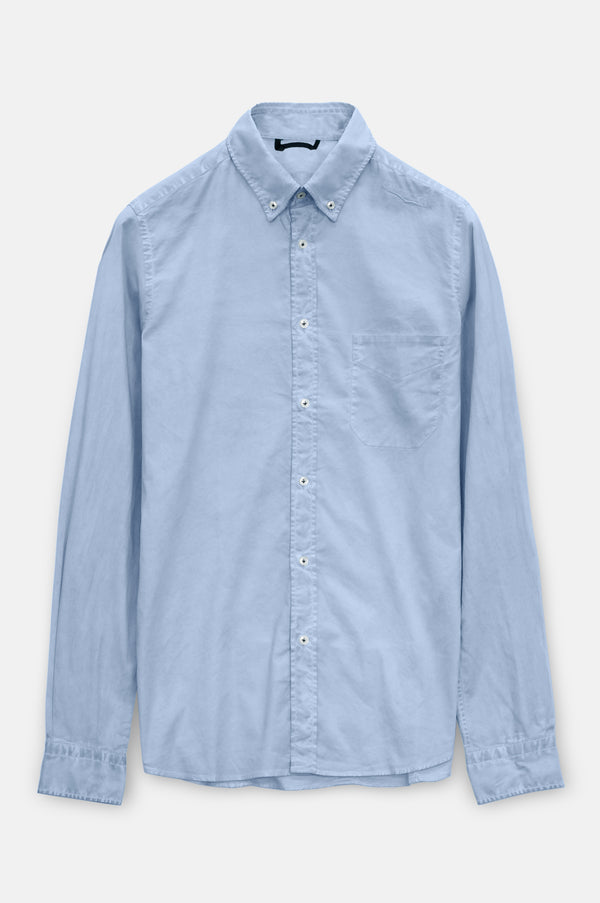 Button Down Poplin Shirt - Azzurro