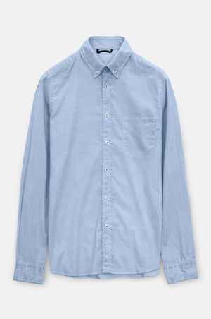 Button Down Poplin Shirt - Azzurro