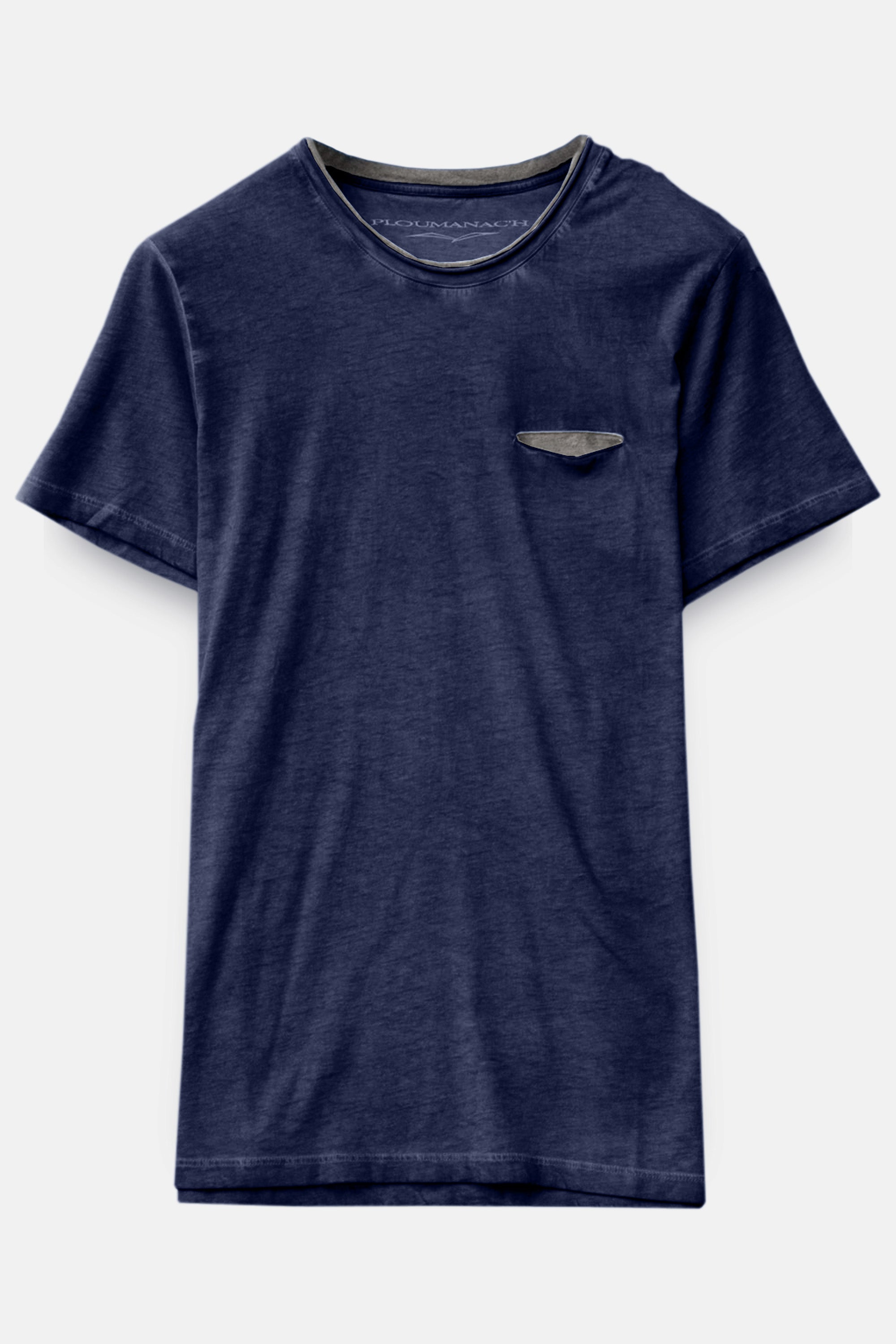 Contrast Detail T-Shirt - Navy