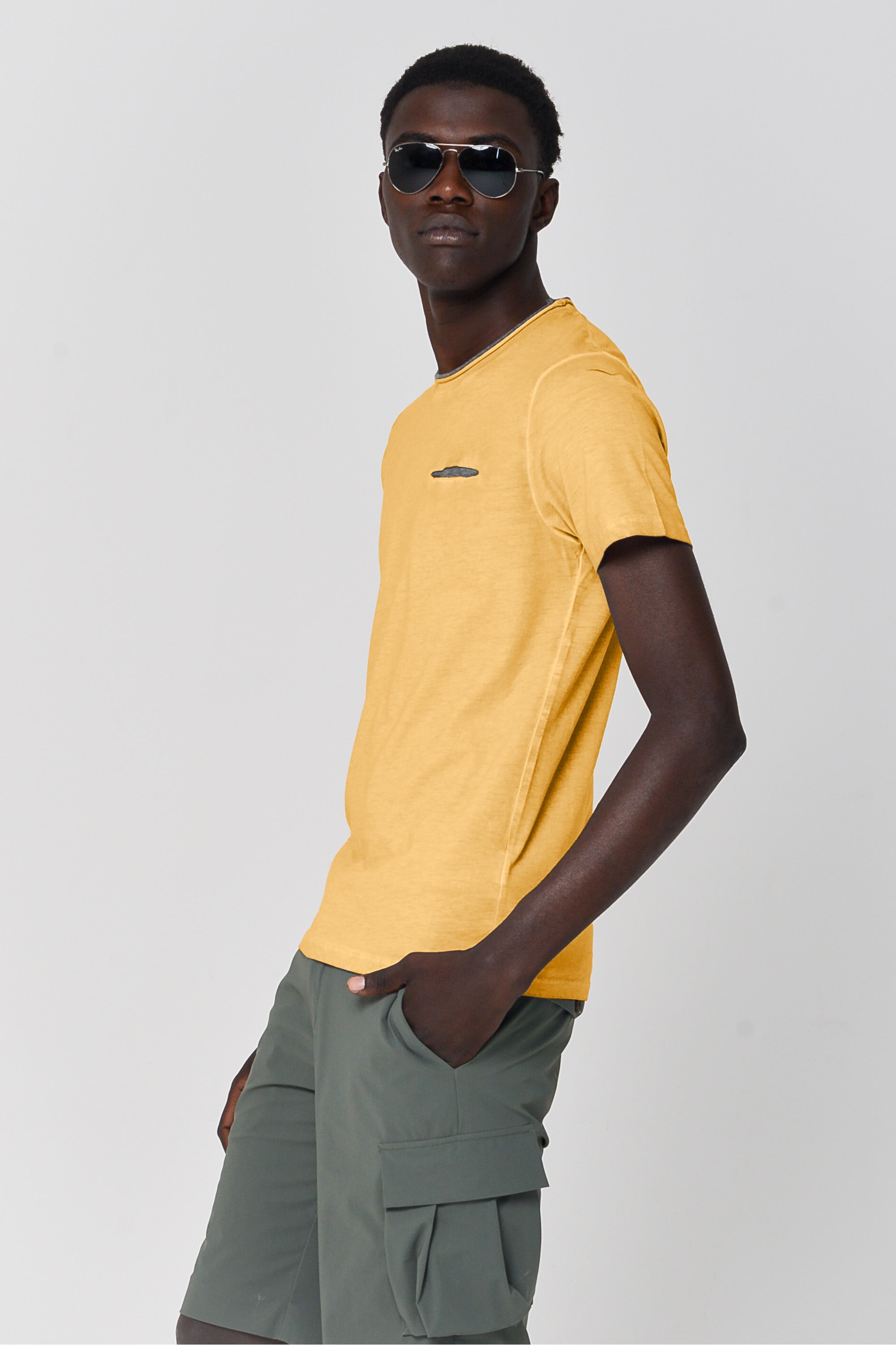 Contrast Detail T-Shirt - Melone