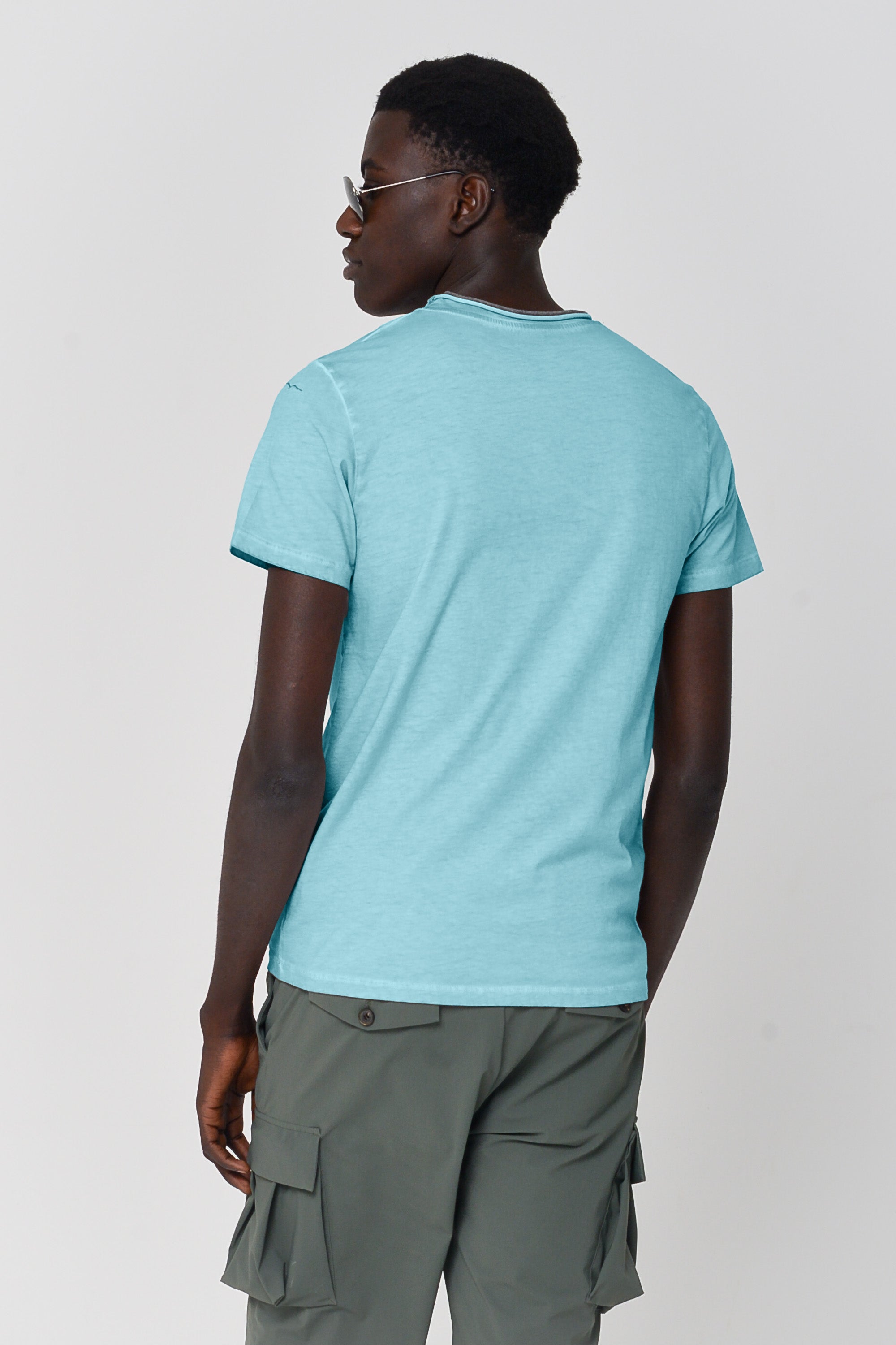 T-Shirt Taschino Intarsio - Acqua