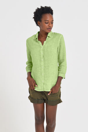 Valerie Shirt in Linen - Kiwi