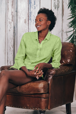 Valerie Shirt in Linen - Kiwi