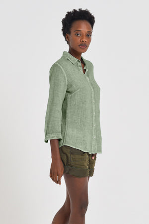 Valerie Shirt in Linen - Palm