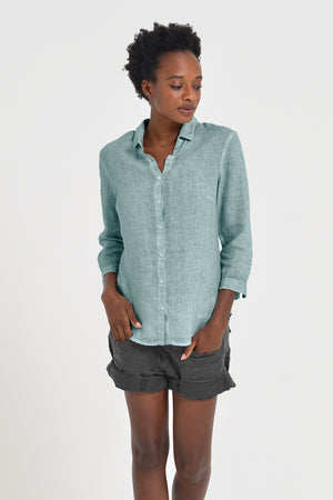 Valerie Shirt in Linen - Shark