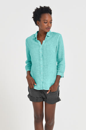 Valerie Shirt in Linen - Water