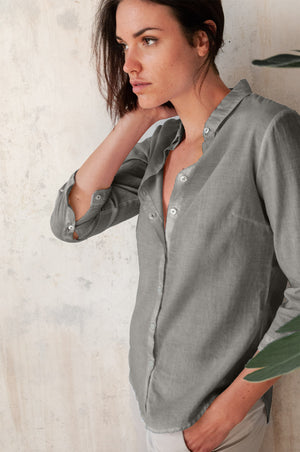 Valerie Shirt in Voile - Dolphin