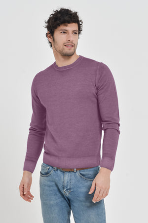 Gills Extra Fine Merino Crewneck Sweater - Dawn