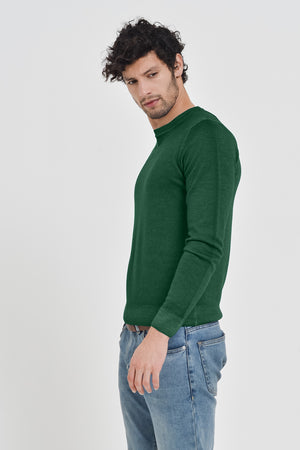 Gills Extra Fine Merino Crewneck Sweater - Bottiglia