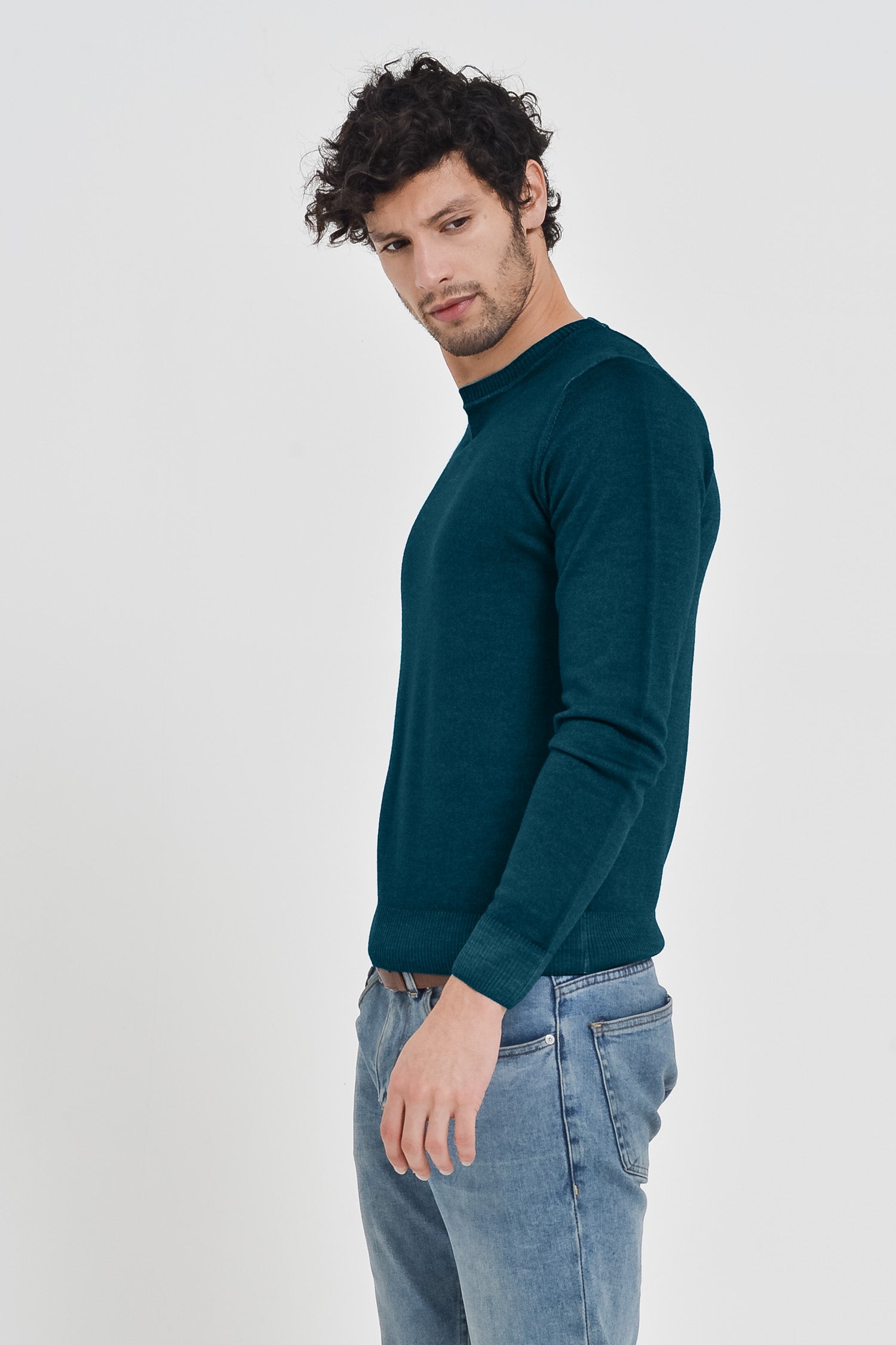 Gills Extra Fine Merino Crewneck Sweater - Hurricane