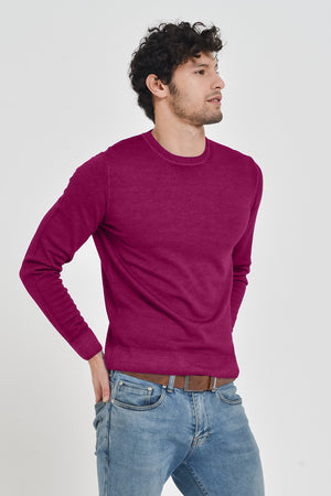 Gills Extra Fine Merino Crewneck Sweater - Jam