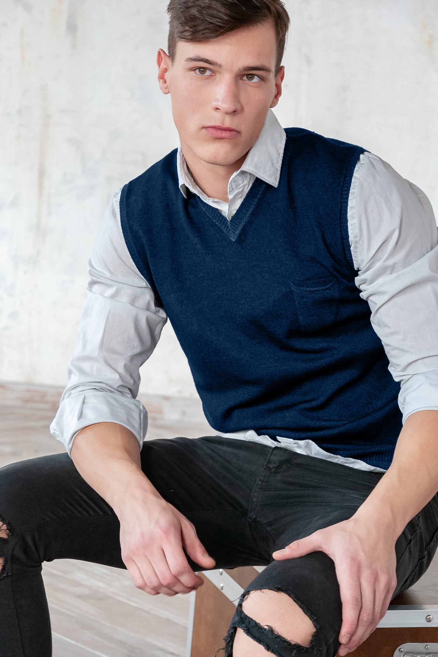 Mey Merino Vest - Navy
