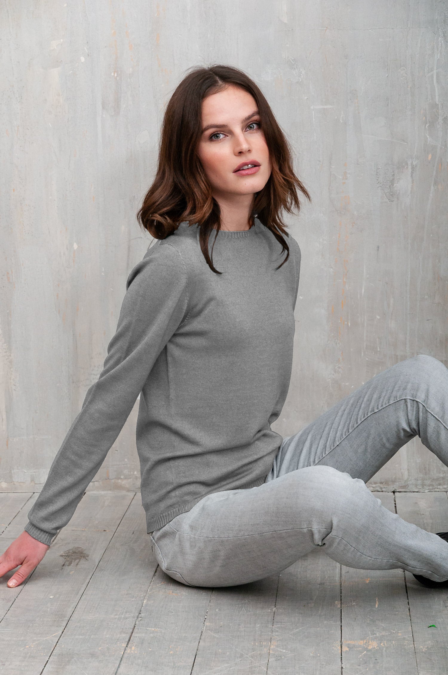 Melvich Crew Neck Sweater - Granite