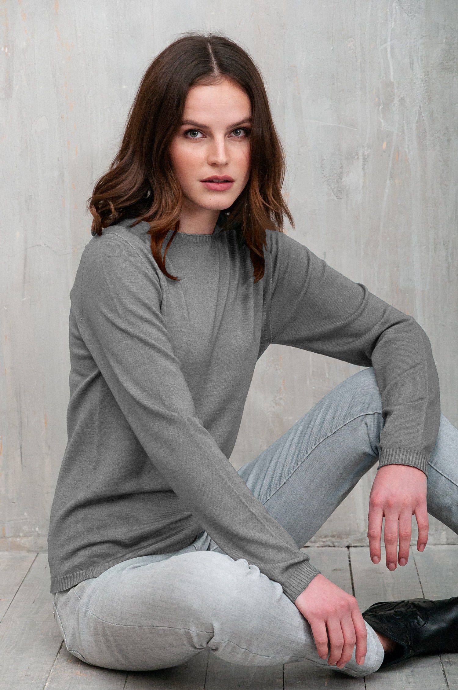 Melvich Crew Neck Sweater - Granite