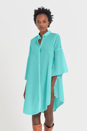 Offset Cotton Shirt Dress - Paraggi