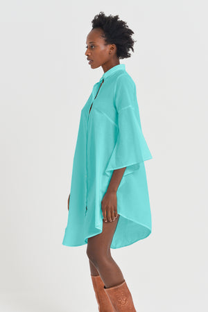 Offset Cotton Shirt Dress - Paraggi