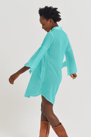 Offset Cotton Shirt Dress - Paraggi