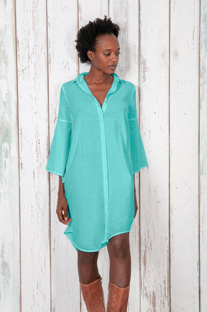 Offset Cotton Shirt Dress - Paraggi