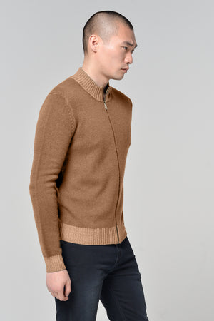 Tanar Wood Cashmere Blend Full Zip Sweater