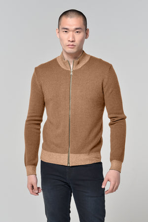 Tanar Wood Cashmere Blend Full Zip Sweater