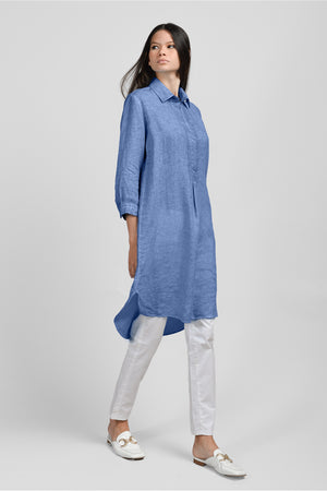 Midi Length Linen Shirtdress - Bay
