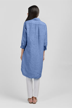 Midi Length Linen Shirtdress - Bay