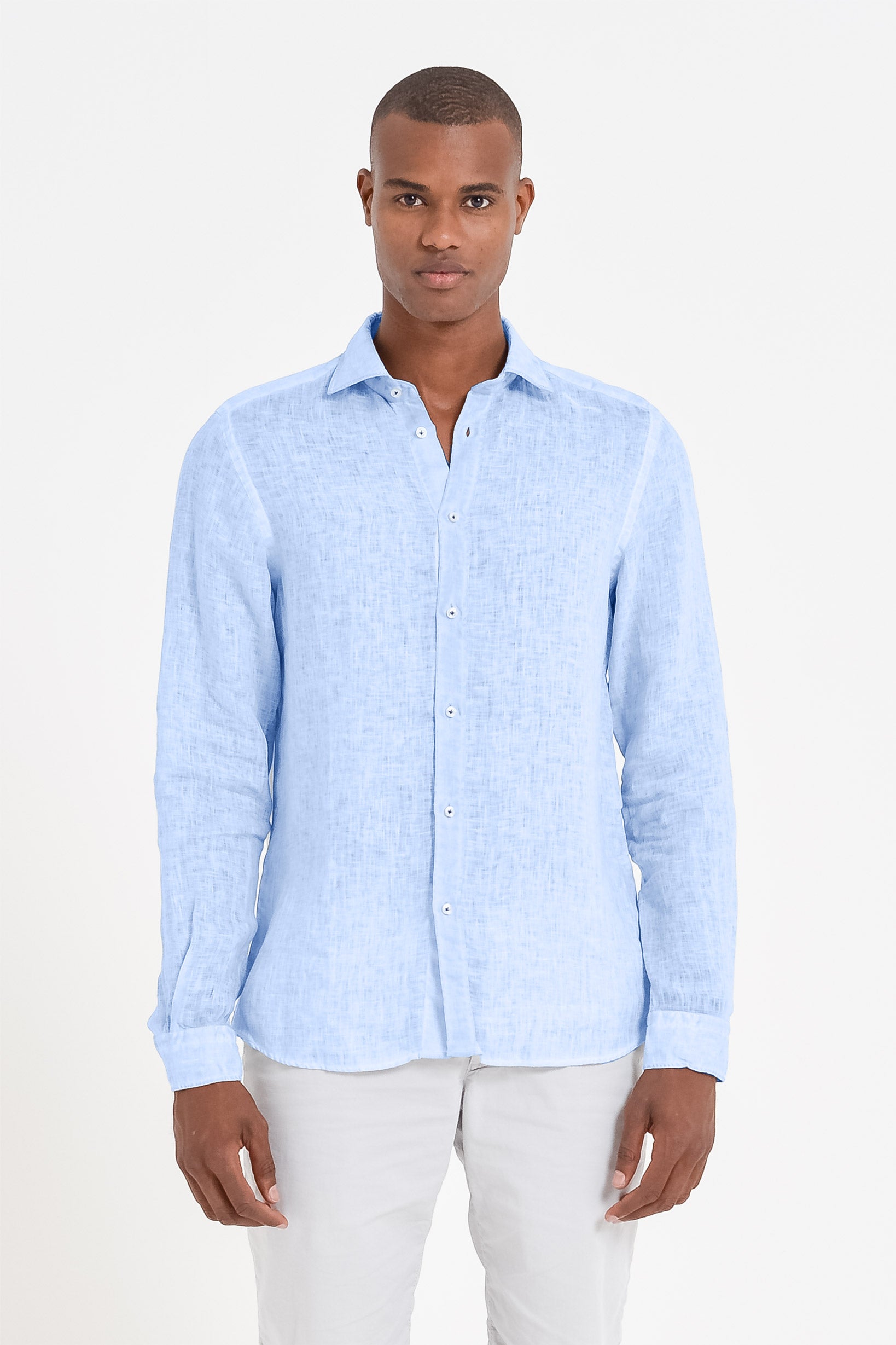 Relaxed Fit Linen Shirt - Cielo