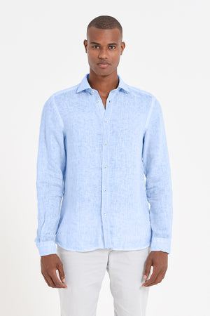 Camicia Lino Relaxed Fit - Cielo