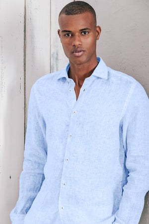 Camicia Lino Relaxed Fit - Cielo