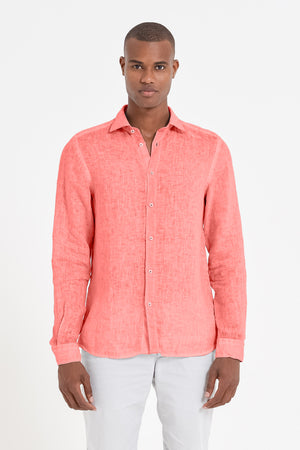 Camicia Lino Relaxed Fit - Hibiscus