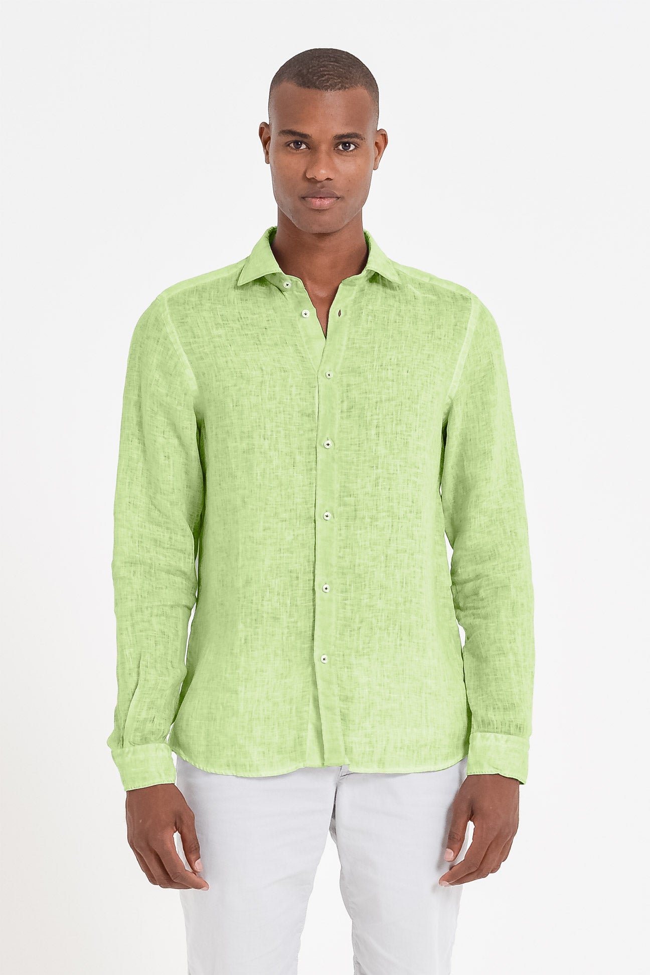 Camicia Lino Relaxed Fit - Kiwi