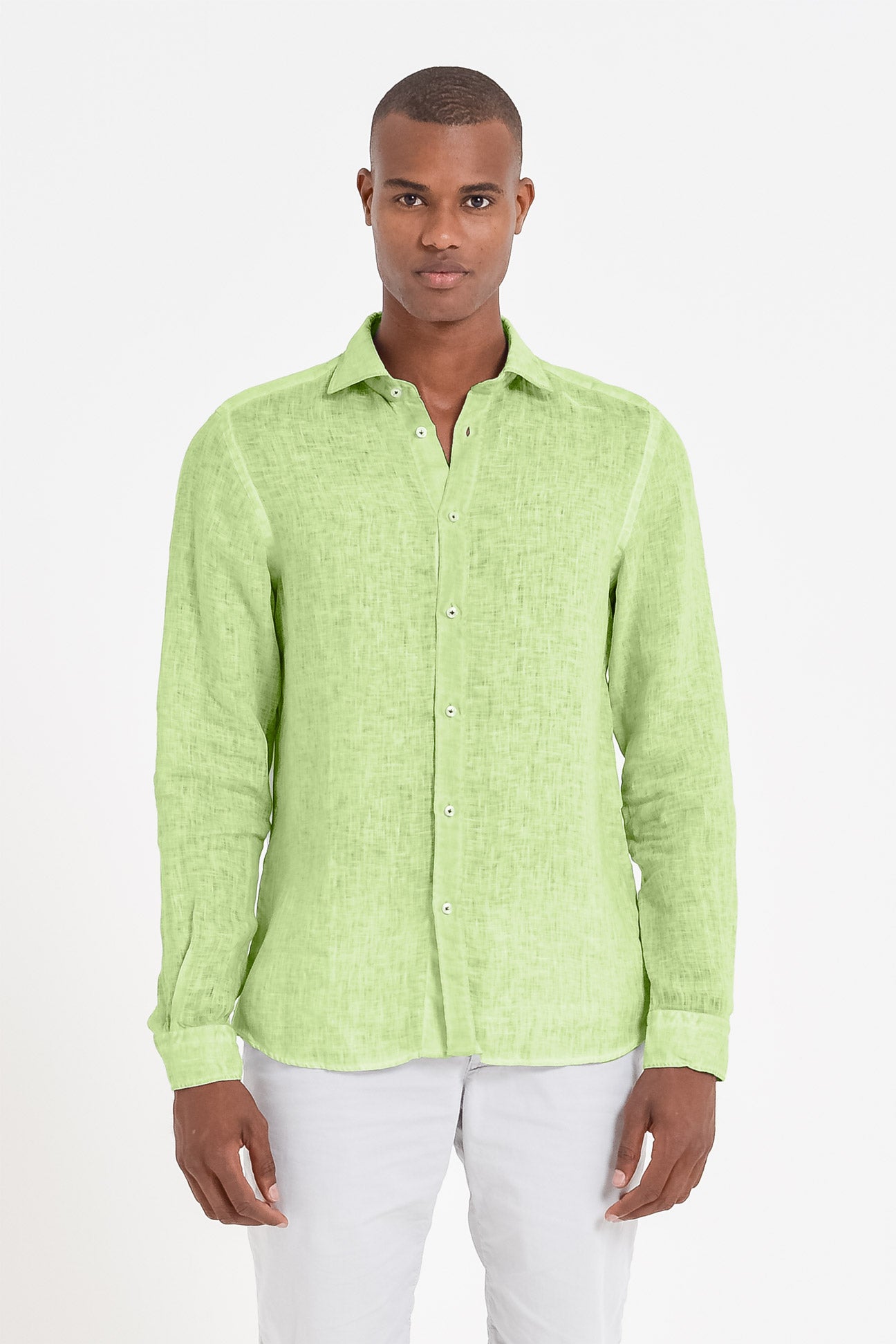 Relaxed Fit Linen Shirt - Kiwi