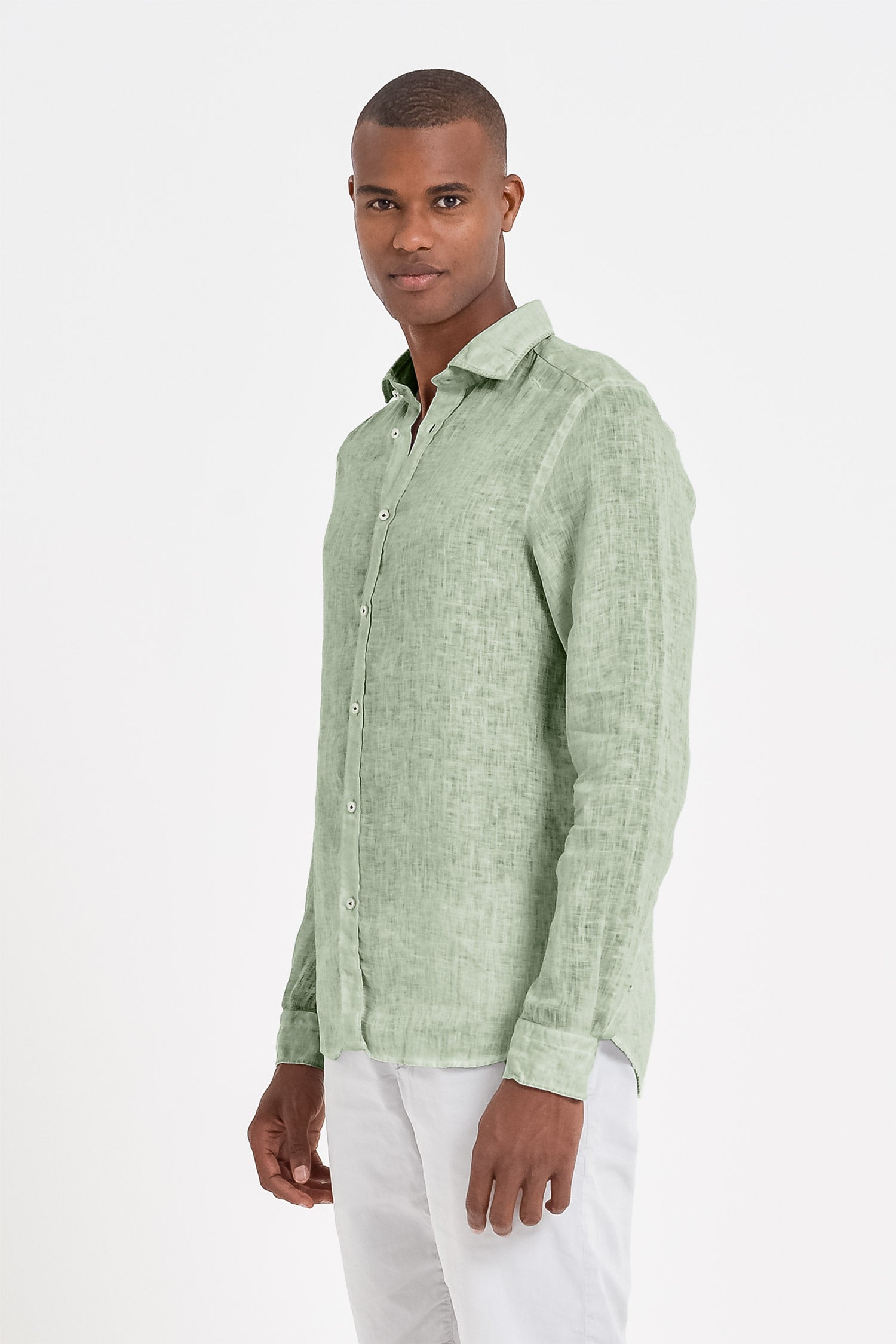 Relaxed Fit Linen Shirt - Palm