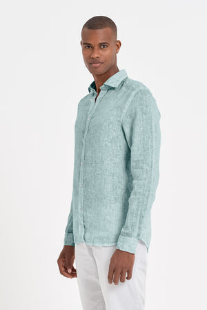 Relaxed Fit Linen Shirt - Shark