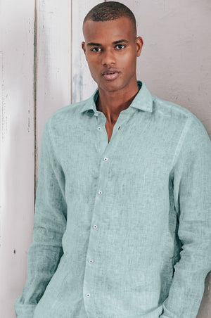 Relaxed Fit Linen Shirt - Shark
