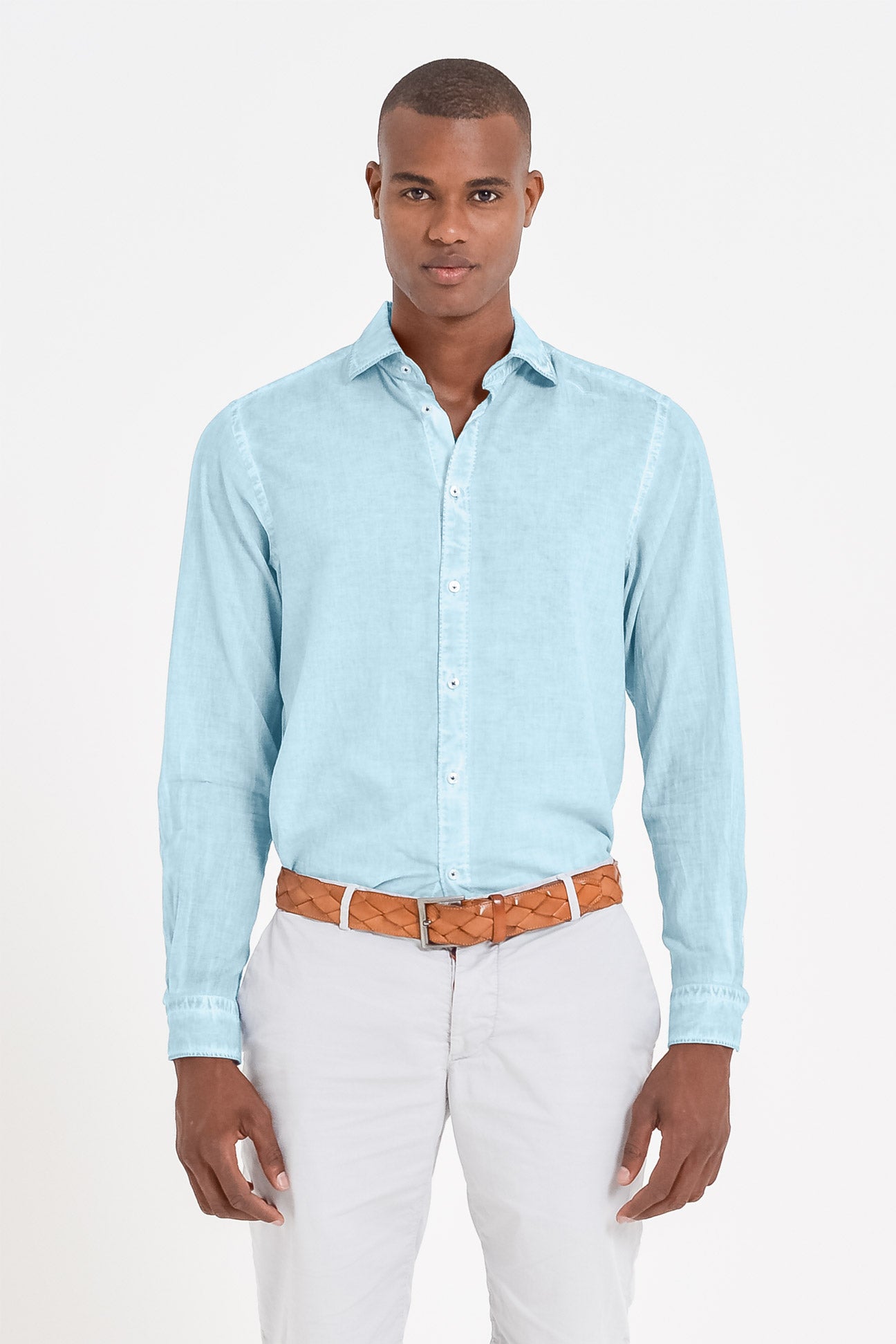 Relaxed Fit Cotton Voile Shirt - Bora Bora