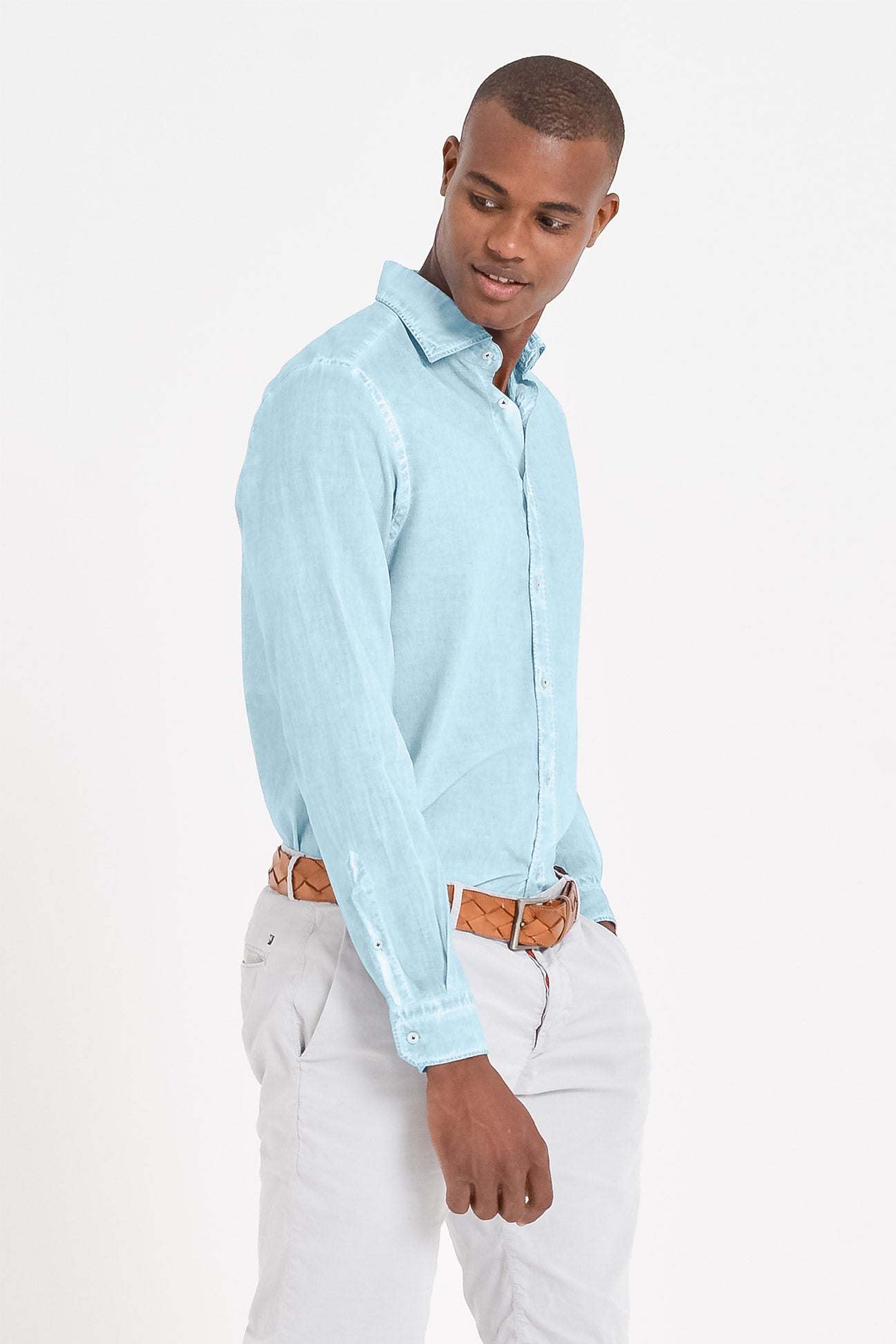 Relaxed Fit Cotton Voile Shirt - Bora Bora