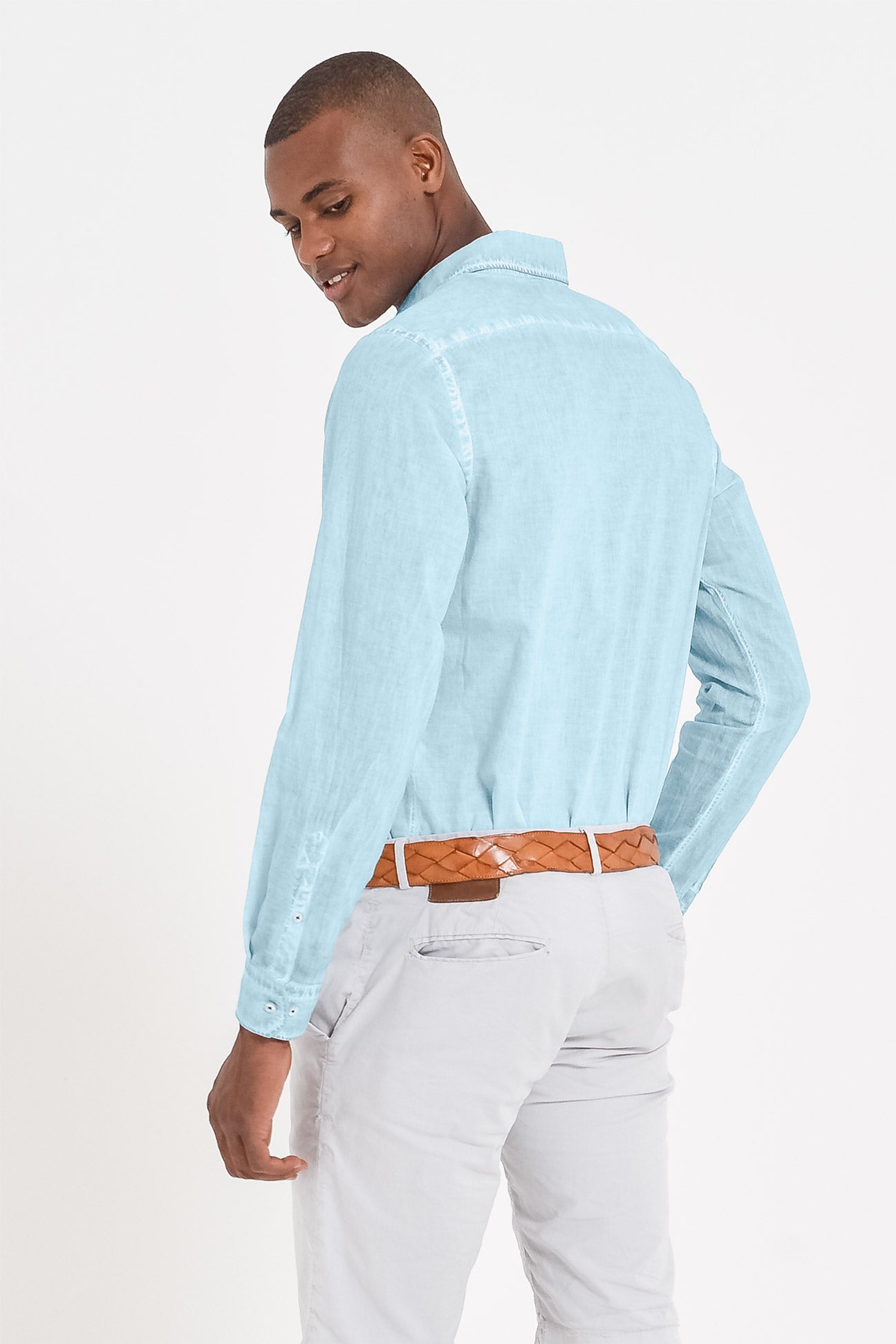 Relaxed Fit Cotton Voile Shirt - Bora Bora