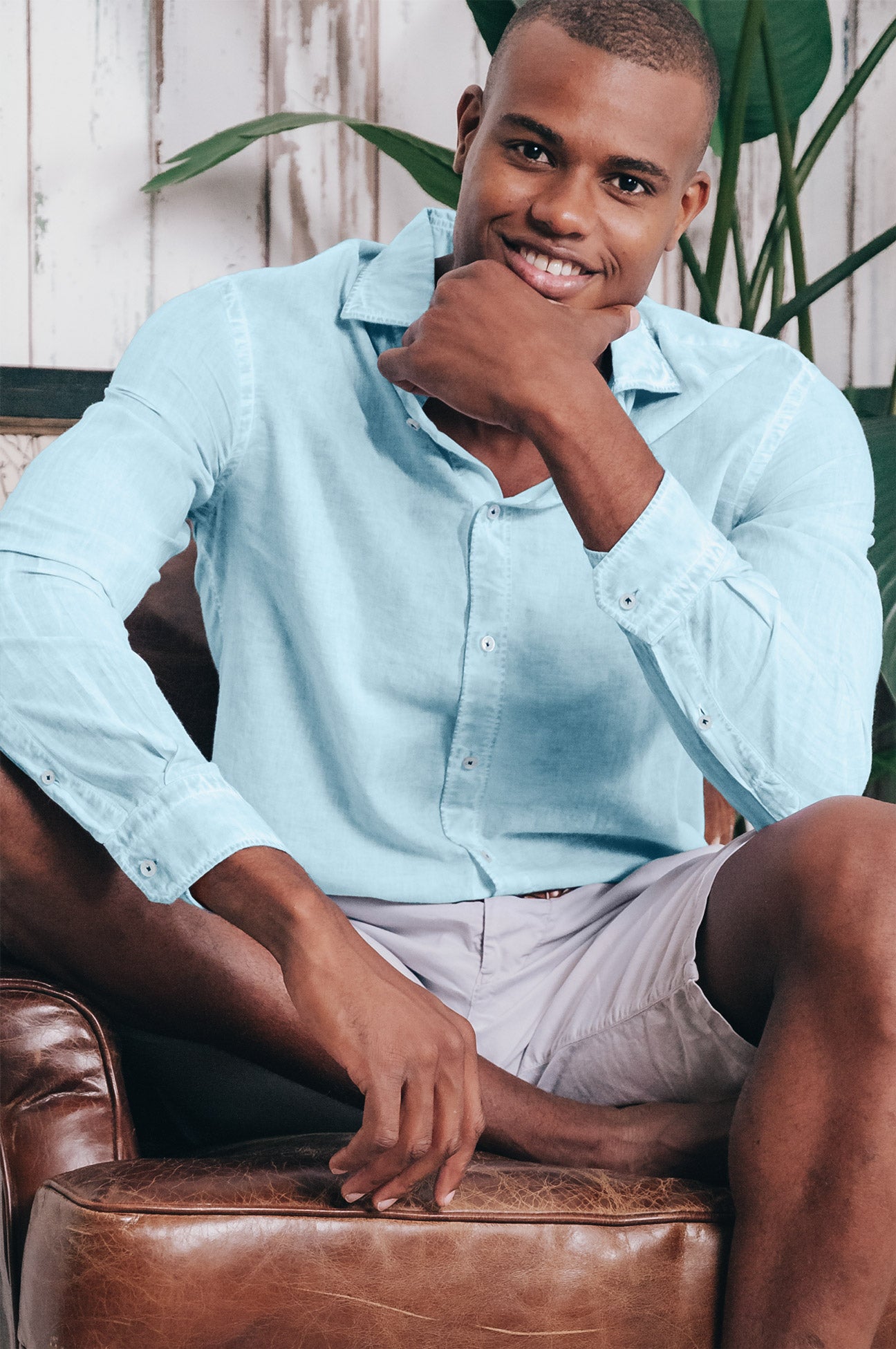 Relaxed Fit Cotton Voile Shirt - Bora Bora