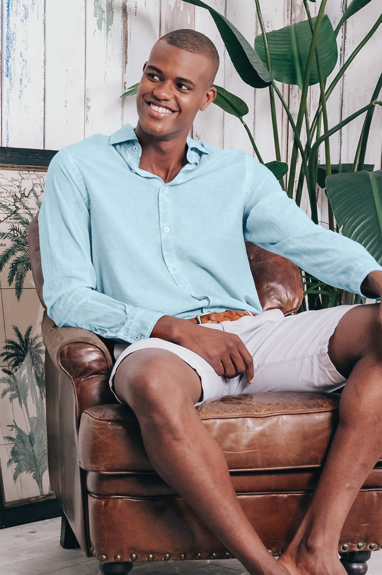 Relaxed Fit Cotton Voile Shirt - Bora Bora