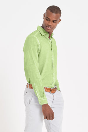 Relaxed Fit Cotton Voile Shirt - Kiwi
