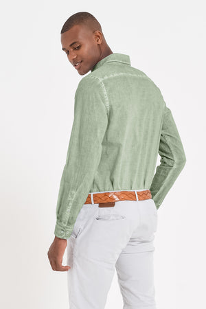 Relaxed Fit Cotton Voile Shirt - Palm