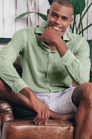 Relaxed Fit Cotton Voile Shirt - Palm