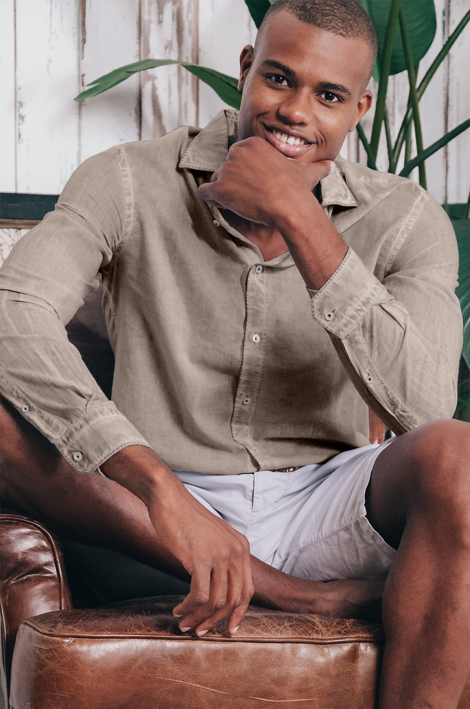 Relaxed Fit Cotton Voile Shirt - Reef