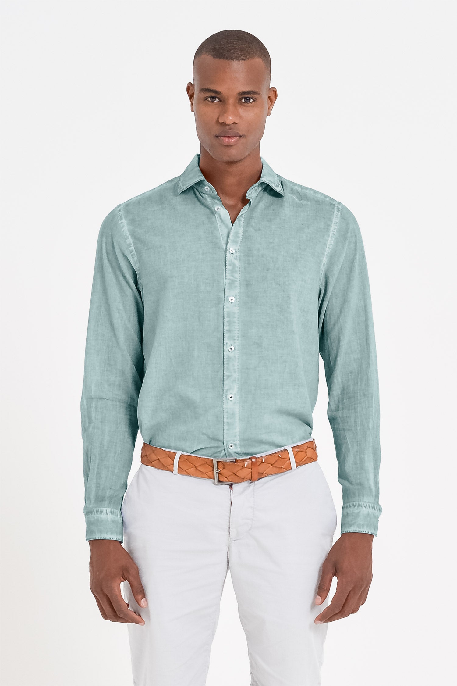 Relaxed Fit Cotton Voile Shirt - Shark